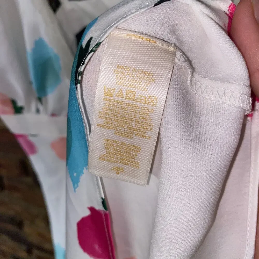 Kate Spade White Floral Slip Dress Sleepwear Nightgown Women's Size Medium